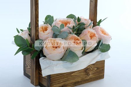 Розы в ящике Летний день купить в Москве недорого